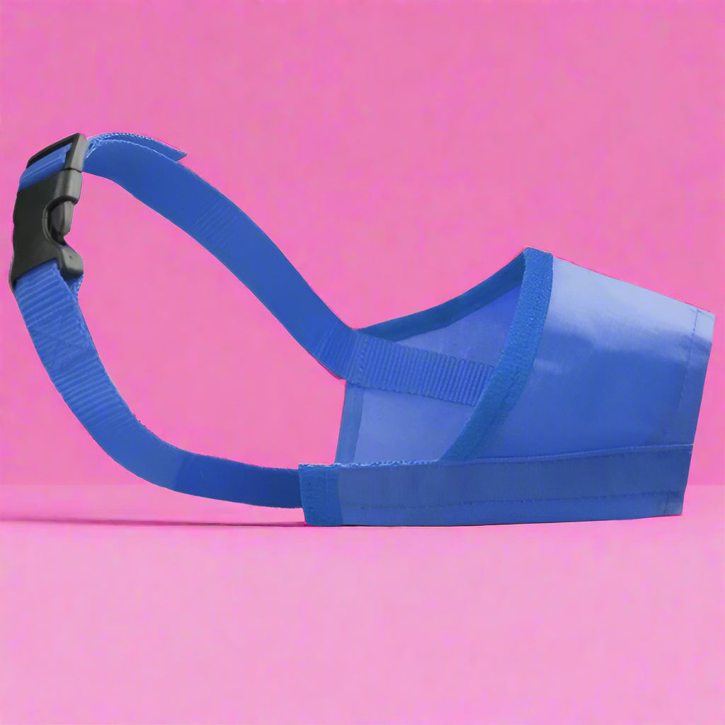 blue Adjustable Nylon Dog Muzzle for Training