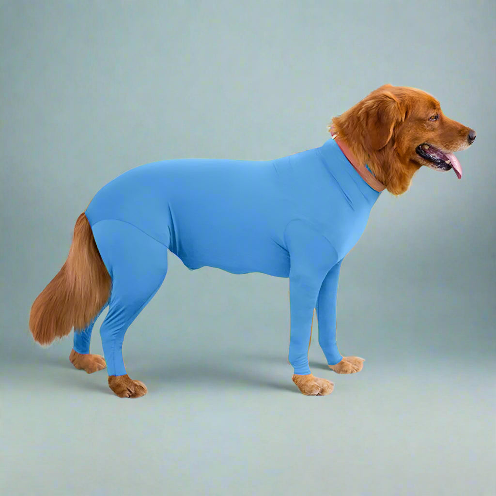 blue Anxiety-Calming Dog Jumpsuit Onesie