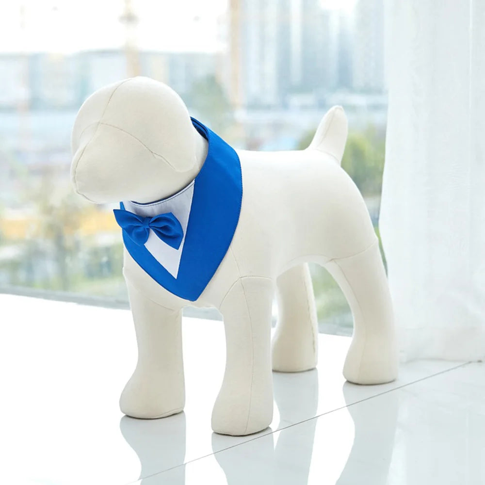 blue Formal Dog Bow Tie Collar for Weddings & Parties