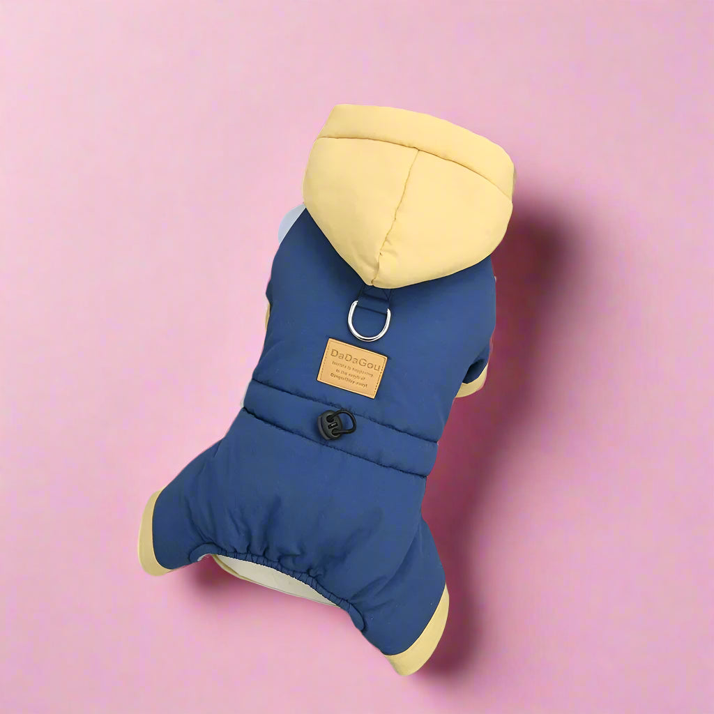 blue Small Dog Padded Winter Snowsuit
