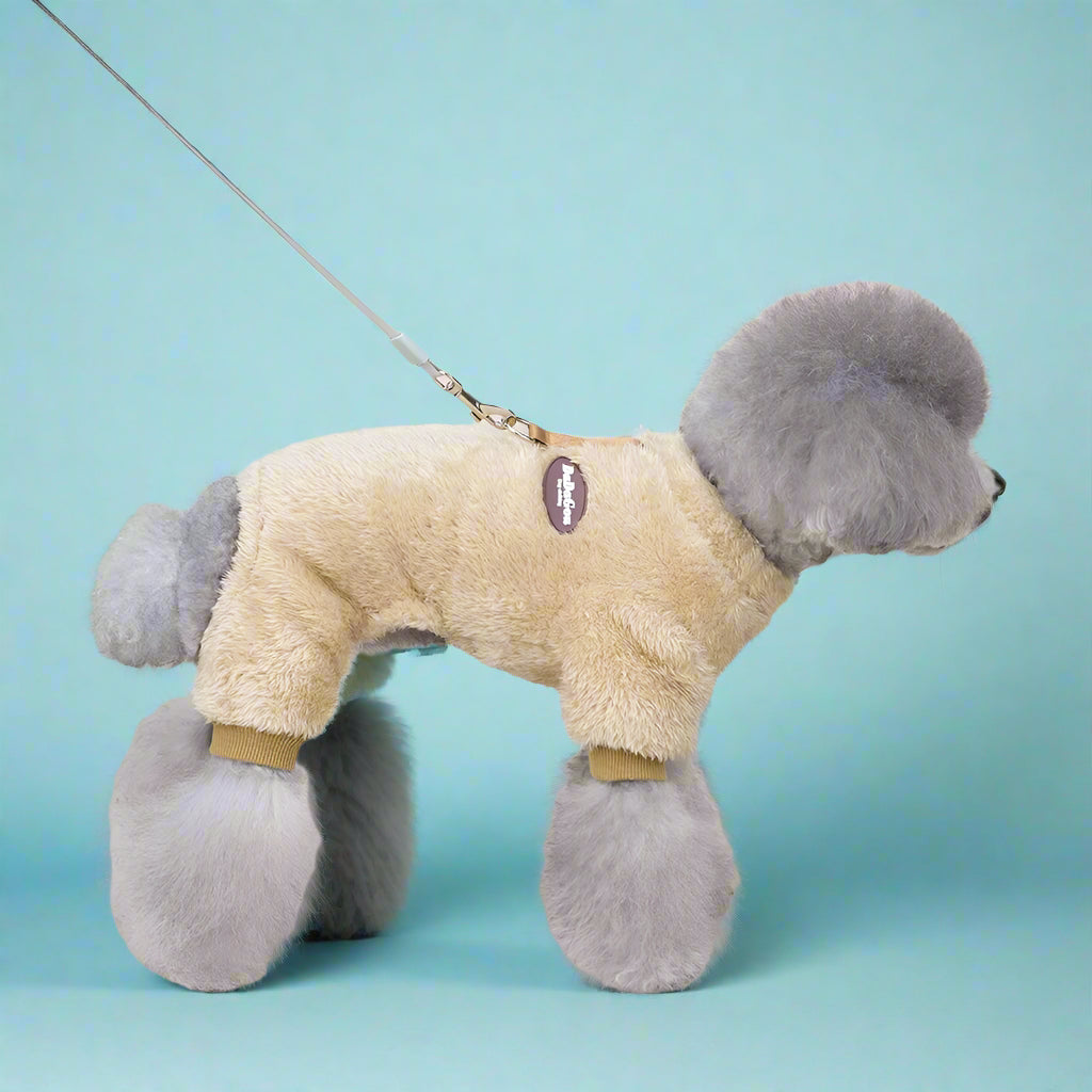 brown Warm Fleece Dog Jumpsuit for Small Pets