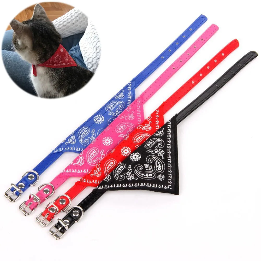 cat bandana Adjustable  Cat Bandana Collar with Scarf