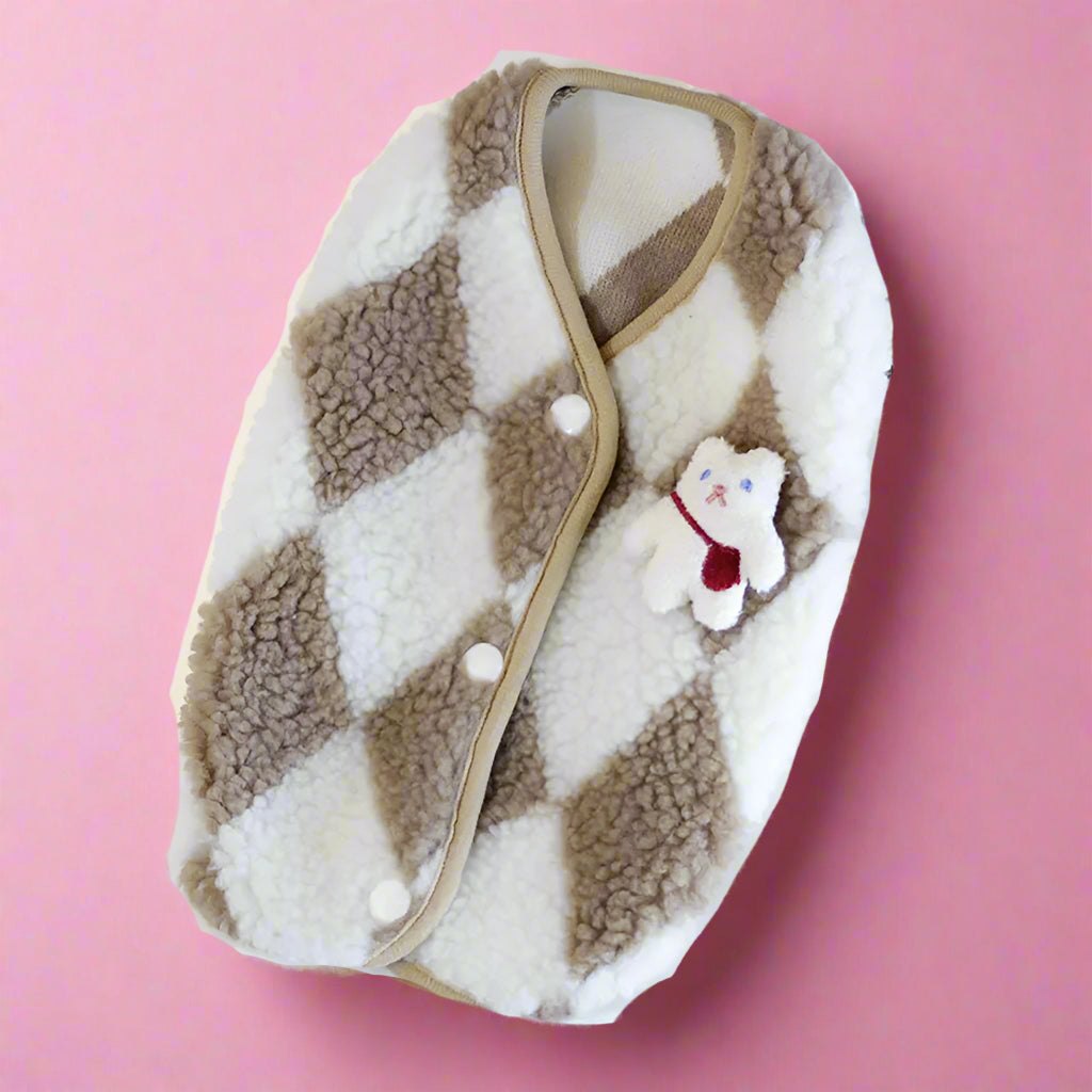 cat clothes Plaid Cat Jacket for Cold Weather