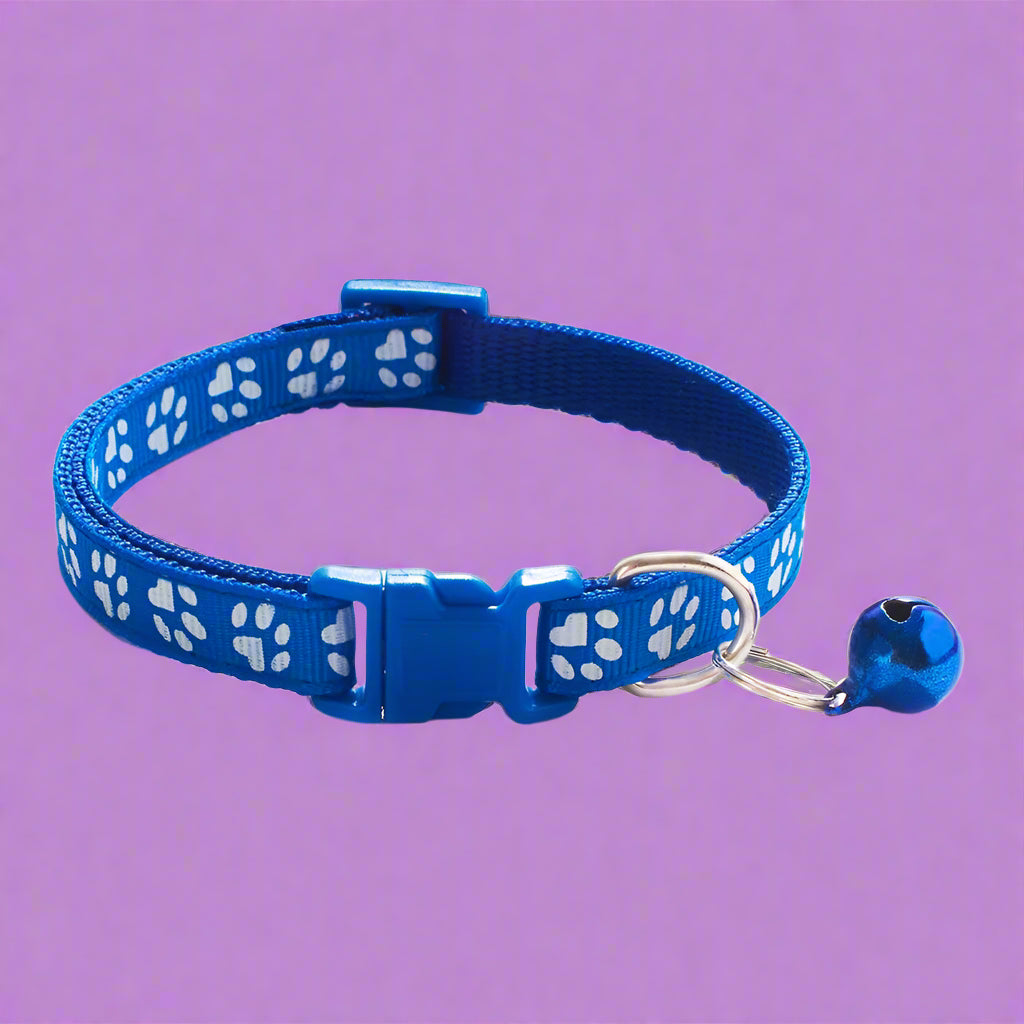 dark blue Kitten Collar with Bell – Adjustable and Safe Fit