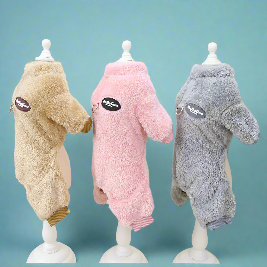 dog apparel Warm Fleece Dog Jumpsuit for Small Pets