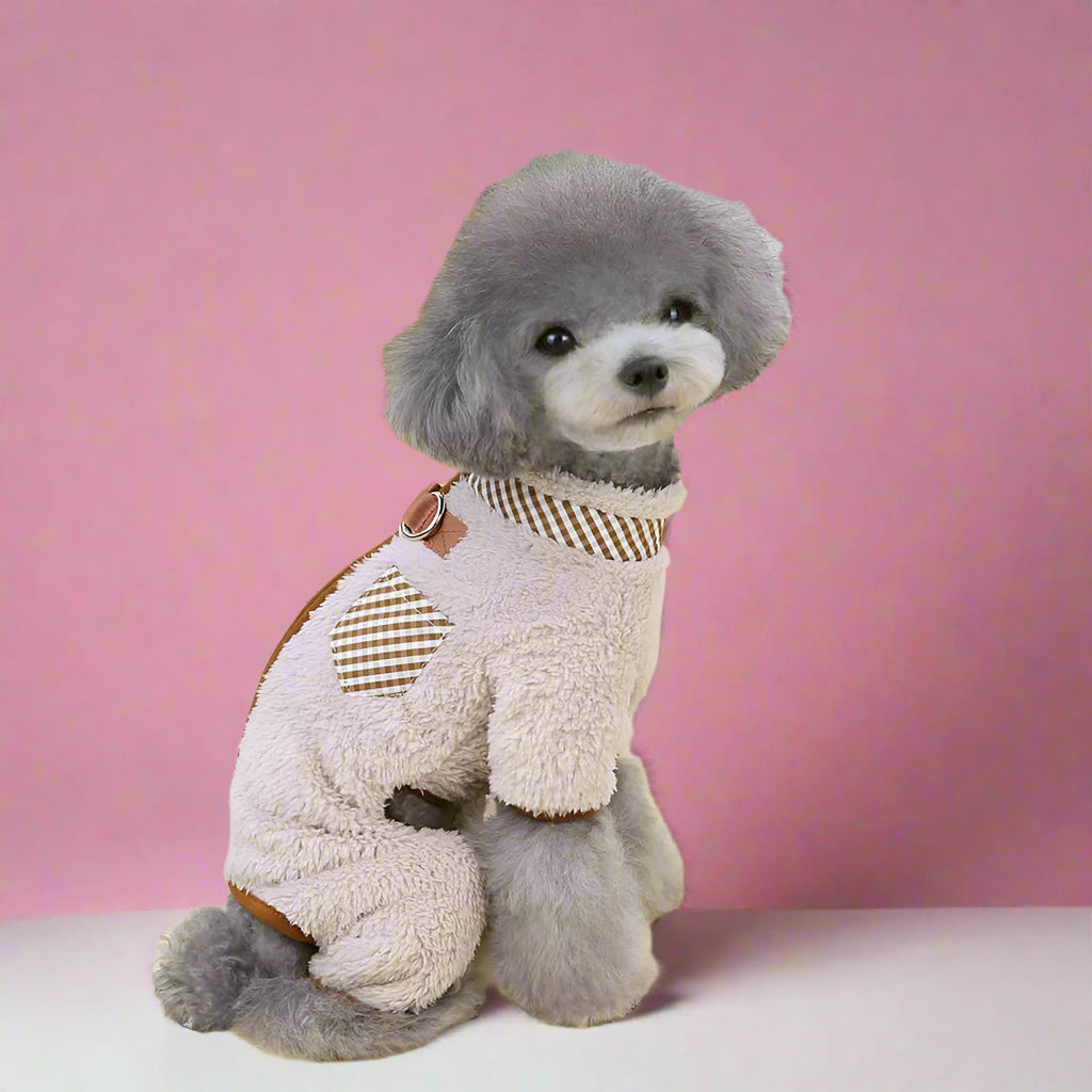 dogs apparel Winter Plush Dog Jumpsuit for Small Pets