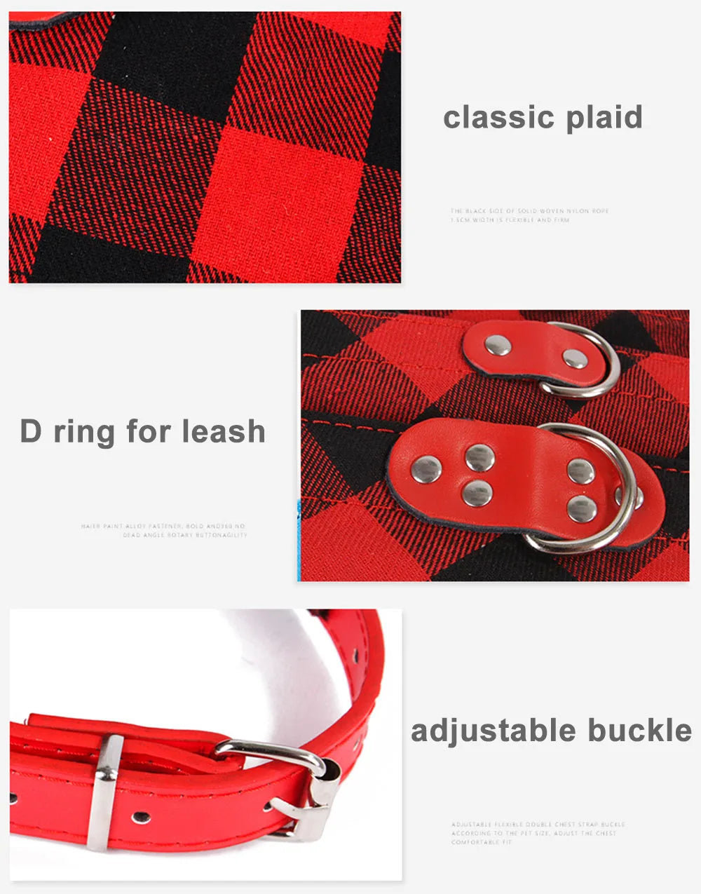 dog bandana
 Adjustable Plaid Dog Bandana Neckerchief for Pets