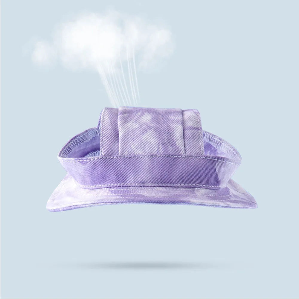 dog cap Adjustable Tie-Dye Dog Hat with Ear Holes
