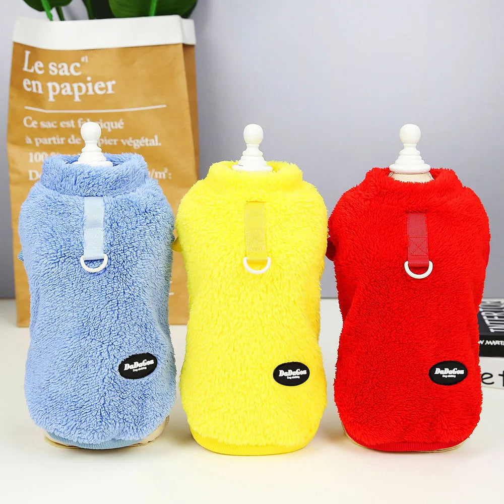 dog clothes Warm Fleece Dog Sweater for Small Pets