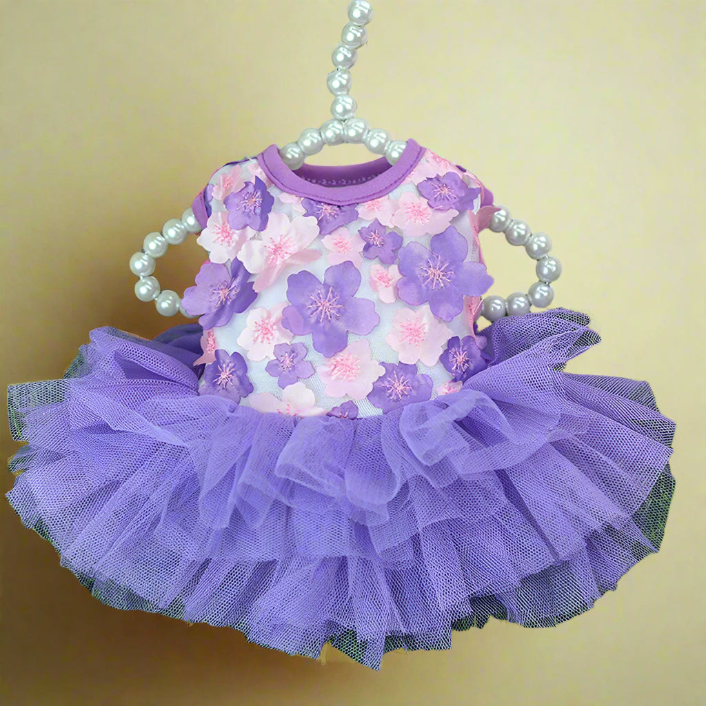 dog clothes for small dogs
 Lace Chiffon Floral Pet Dress for Summer