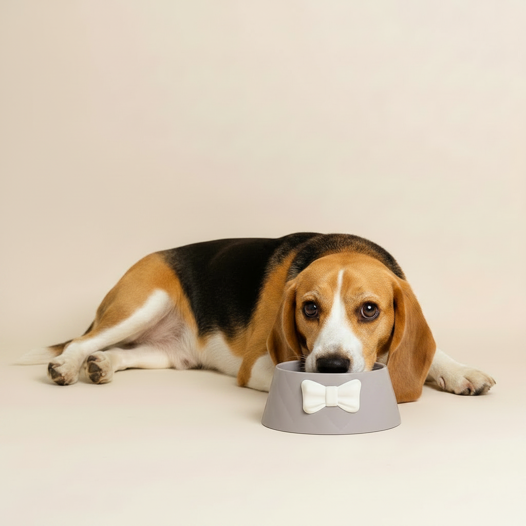 dog feeder Princess Pet Bowl – Bowknot Dog & Cat Feeder - Gray