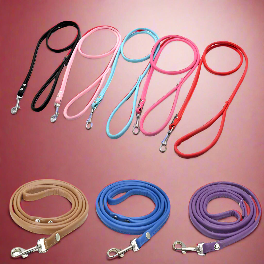 dog leash price
 Colorful PU Rolled Dog Leash for Small Breeds