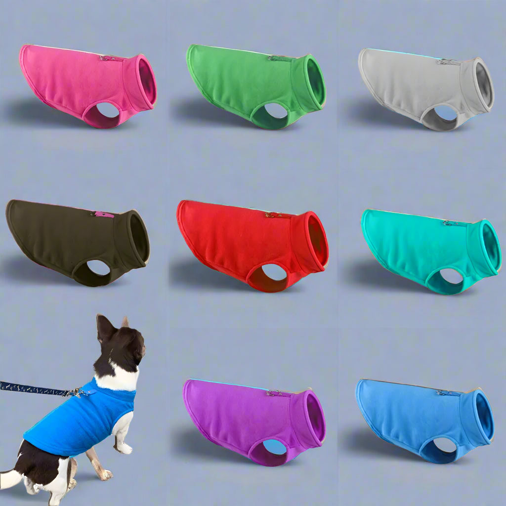 furrywags Fleece Vest Dog Jacket with Leash Ring