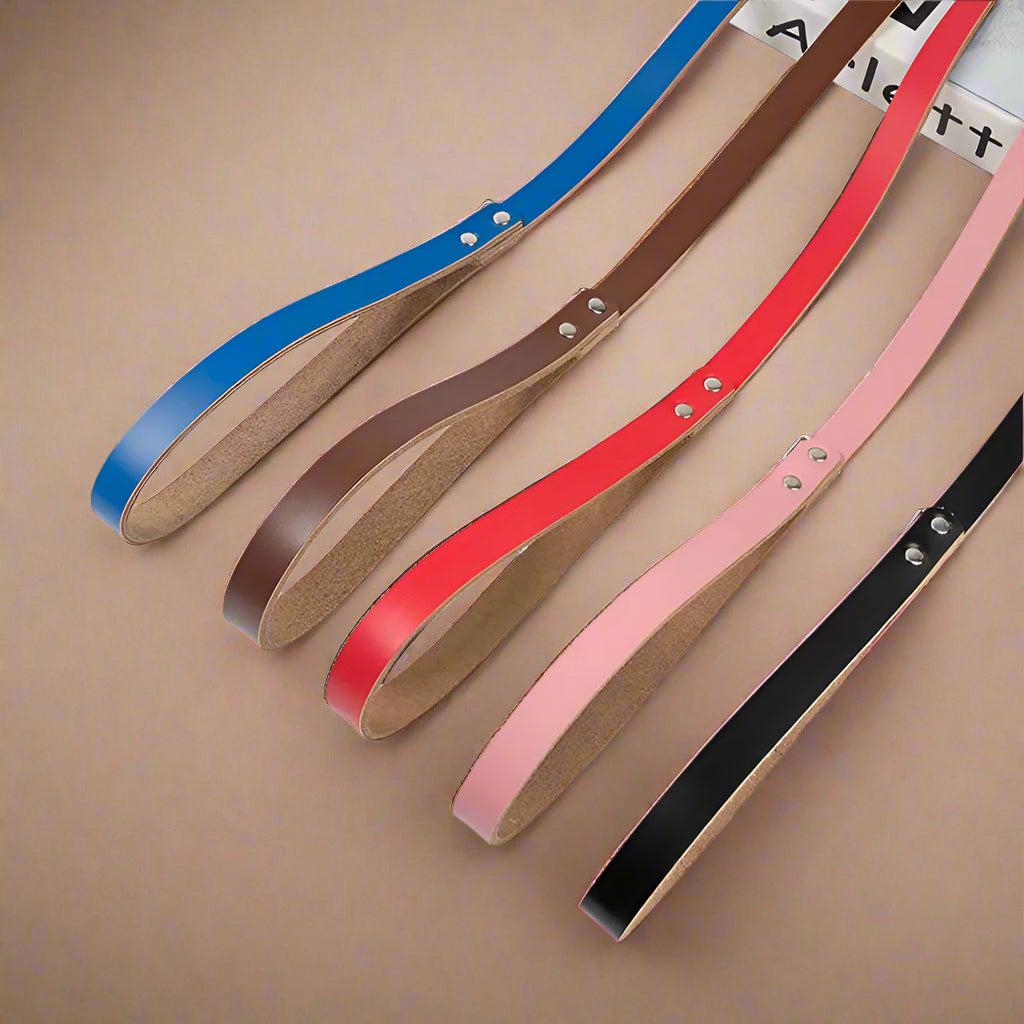 furrywags Adjustable Genuine Leather Dog Collar
