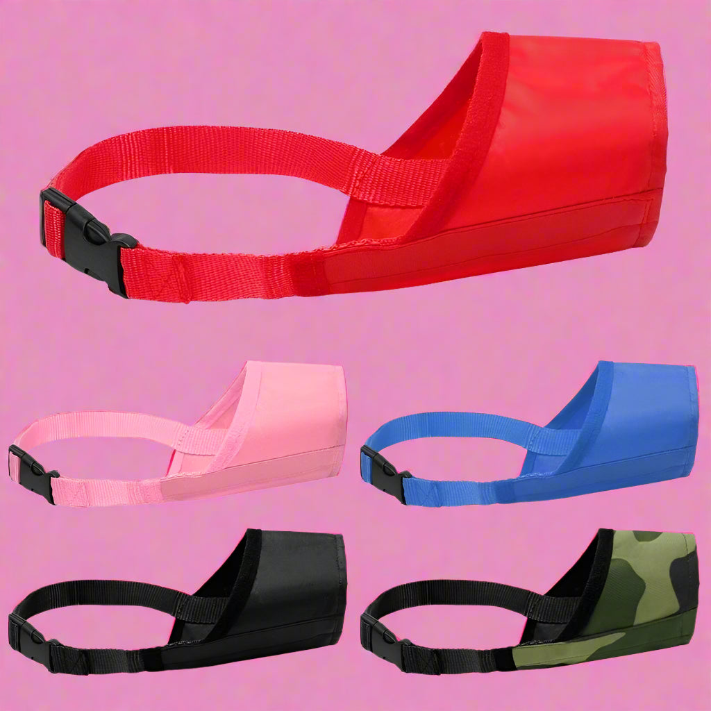 furrywags Adjustable Nylon Dog Muzzle for Training