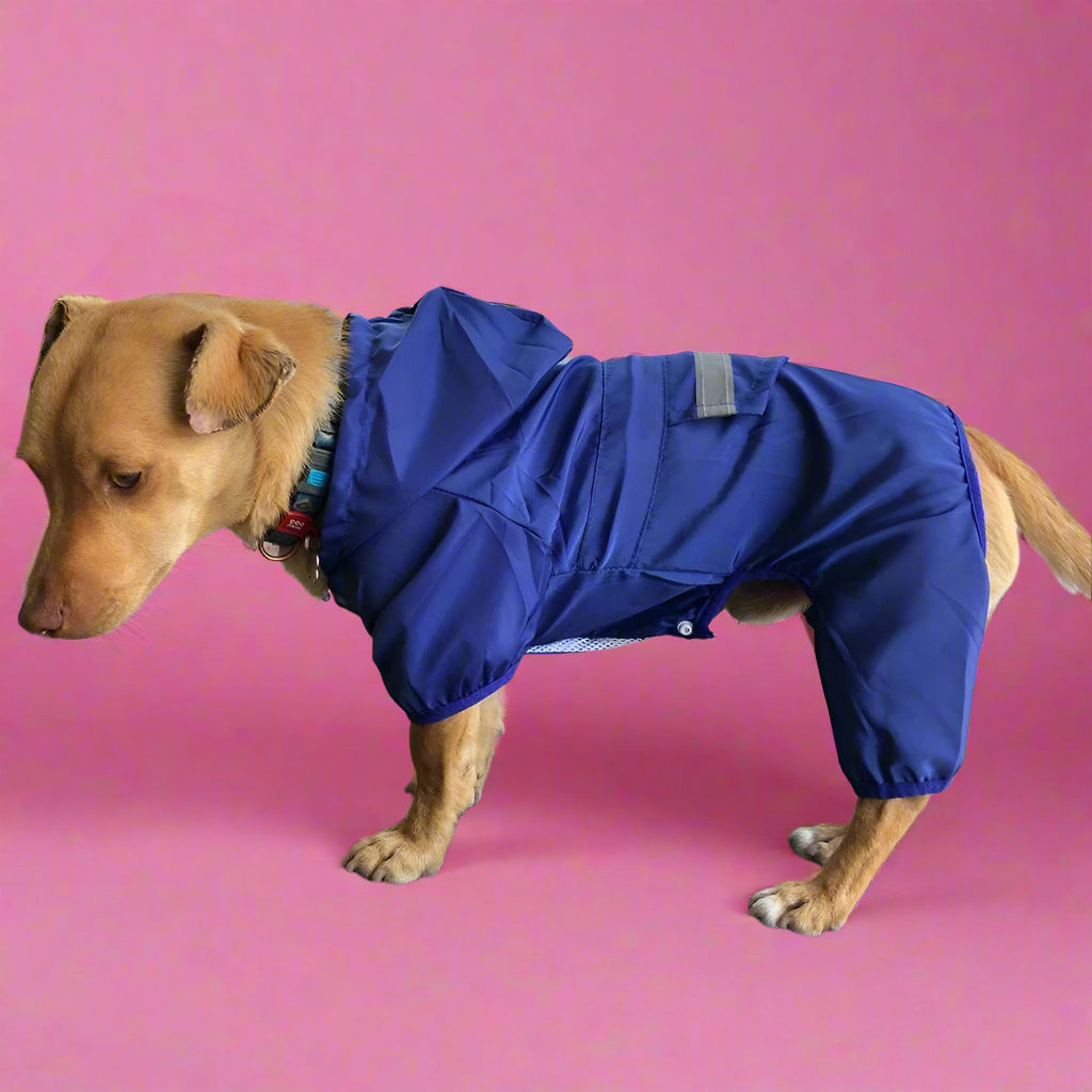 furrywags Waterproof 4-Leg Dog Raincoat with Hood