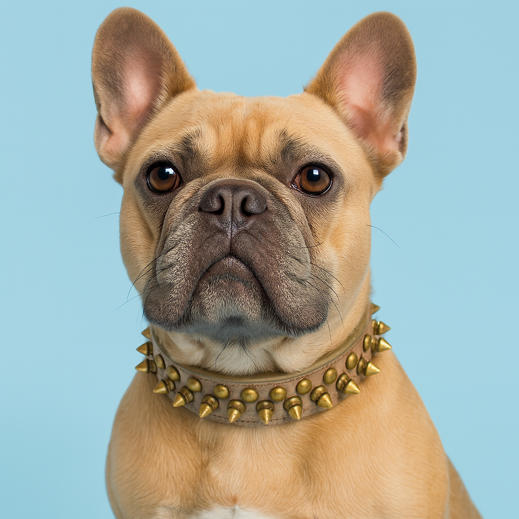 gray Spiked Leather Dog Collar for Pet dogs