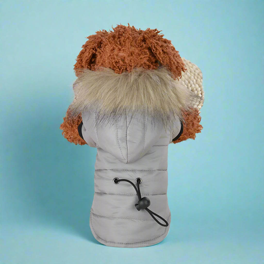 gray colour Warm Padded Winter Dog Coat
