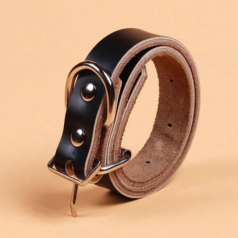 leash for small dogs Adjustable Genuine Leather Dog Collar