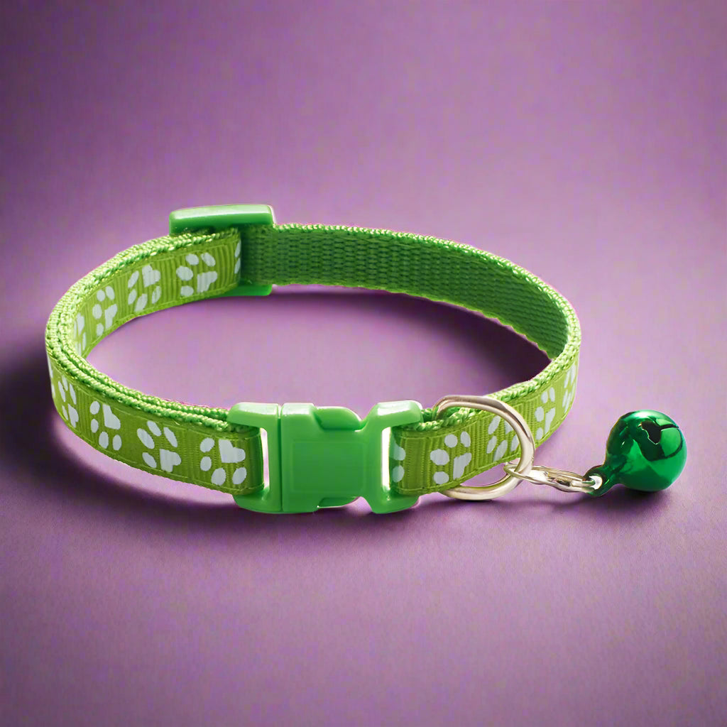 light green Kitten Collar with Bell – Adjustable and Safe Fit