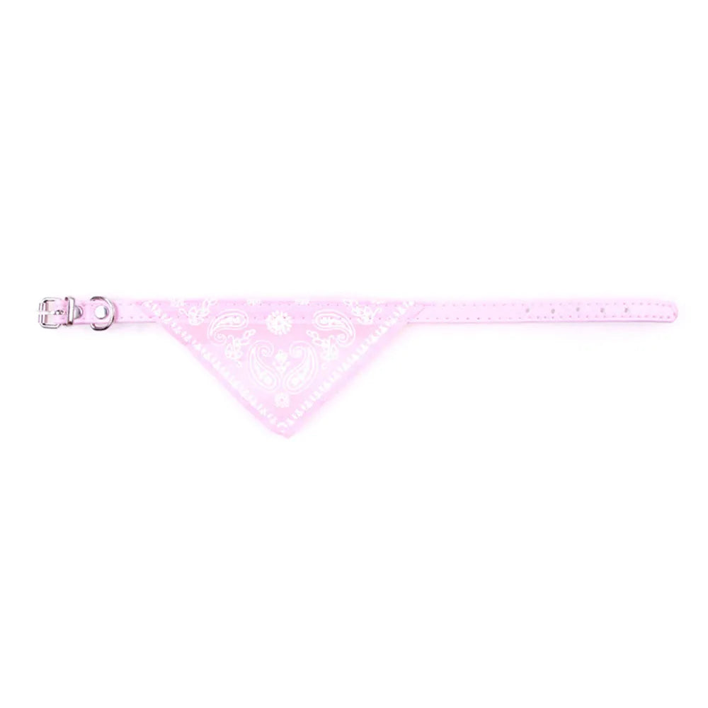light pink Adjustable  Cat Bandana Collar with Scarf