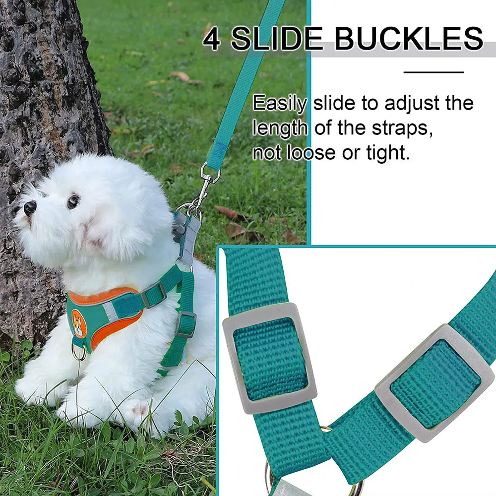 no-pull dog harness
 Reflective Step-In Dog Harness & Leash Set
