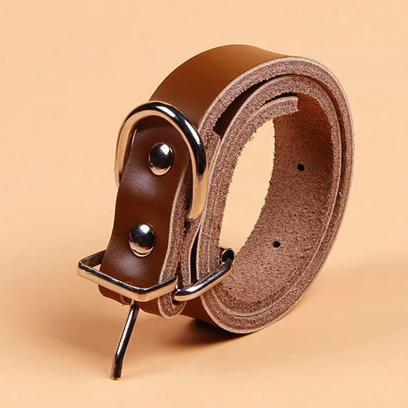 outdoor dog leash Adjustable Genuine Leather Dog Collar