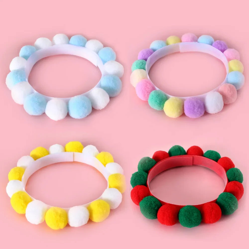pet collar
 Cute Plush Ball Pet Necklace Collar for Cats & Small Dogs