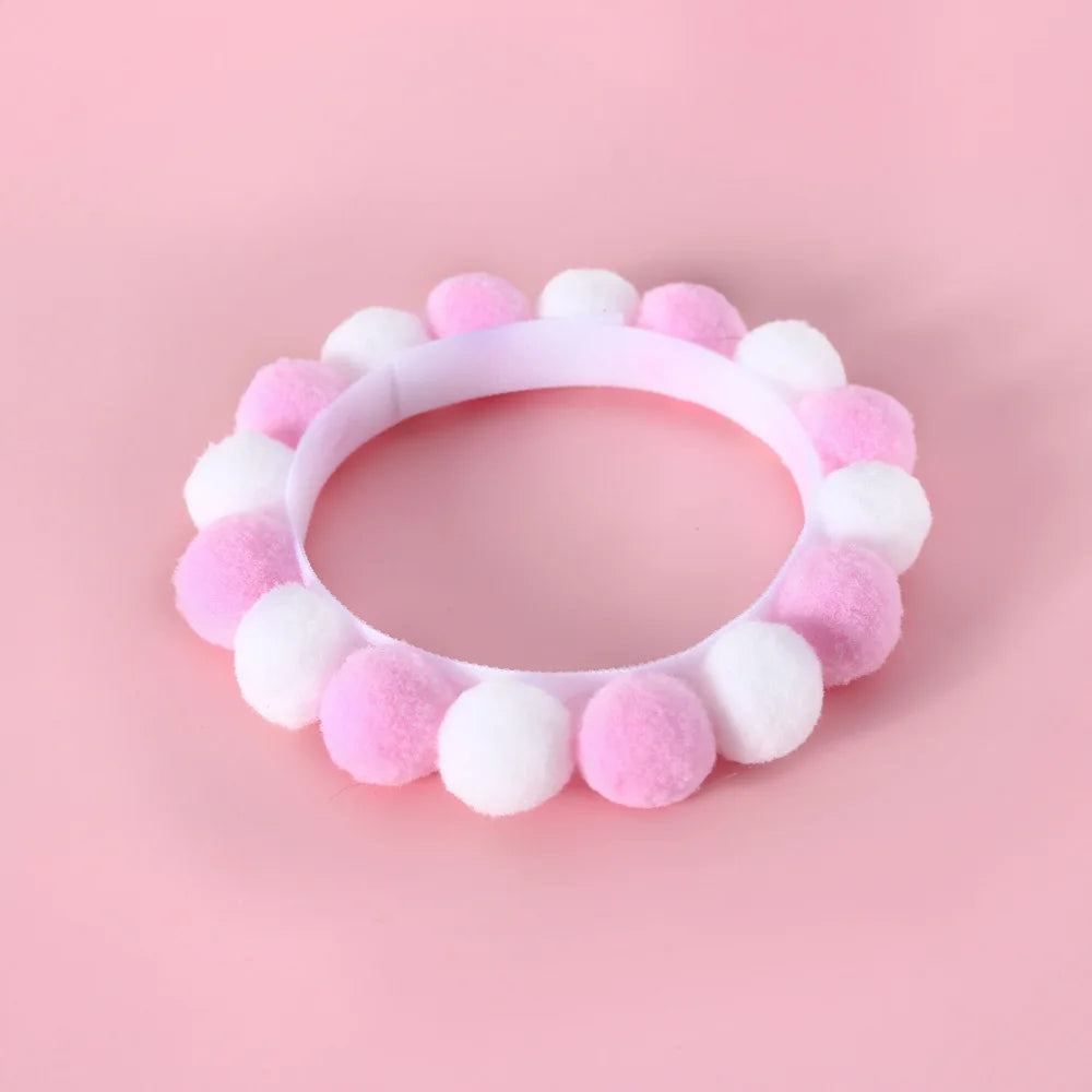 pink Cute Plush Ball Pet Necklace Collar for Cats & Small Dogs