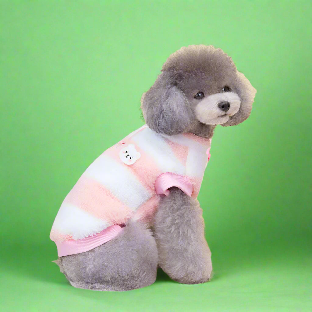 pink Warm Fleece Pet Sweater for Small Dogs & Cats