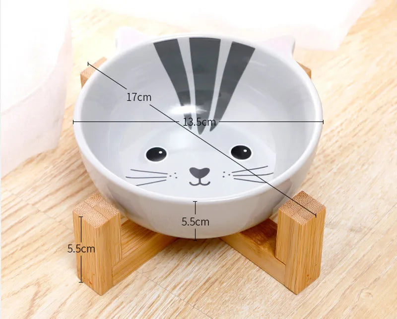 portion control feeder
 Raised Ceramic Dog Bowl – No-Spill Cartoon Pet Dish