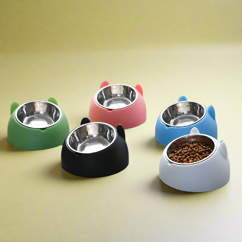 portion control feeder
 Tilted Pet Bowl Non-Slip Raised Cat Dog Feeder
