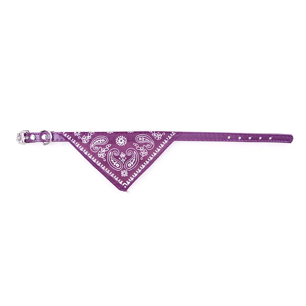 purple Adjustable  Cat Bandana Collar with Scarf