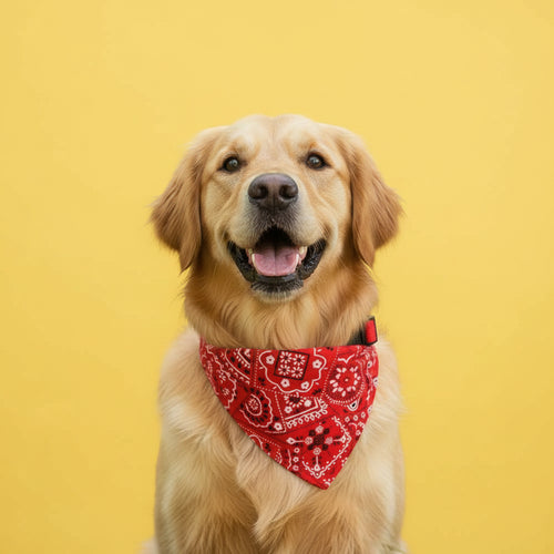 red Adjustable Dog Bandana Collar for Small to Large Pets