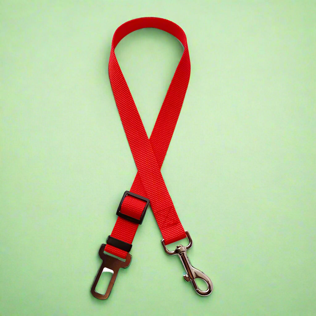 red Adjustable Pet Car Seat Belt Safety Leash