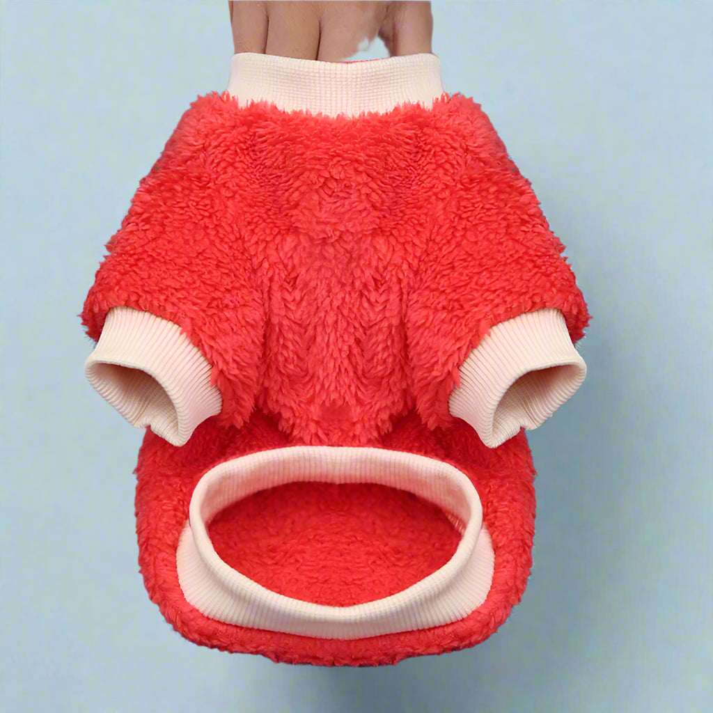 red Fleece Winter Pet Coat for Dogs & Cats