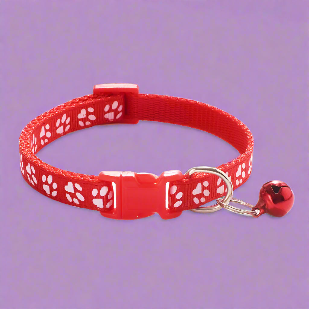 red Kitten Collar with Bell – Adjustable and Safe Fit