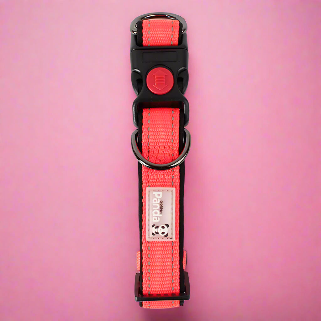 red Reflective Soft Padded Nylon Dog Collar