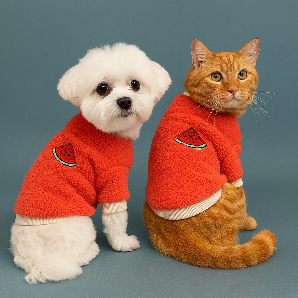 red Soft Fleece Winter Pet Coat for Dogs & Cats 