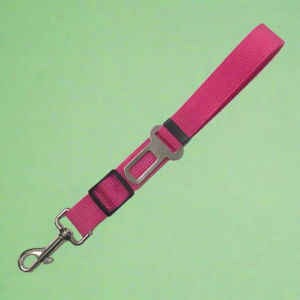 rose red Adjustable Pet Car Seat Belt Safety Leash