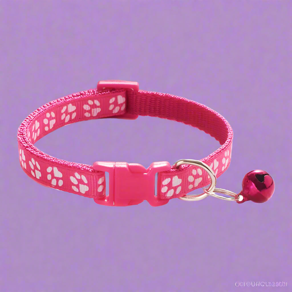 rose red Kitten Collar with Bell – Adjustable and Safe Fit