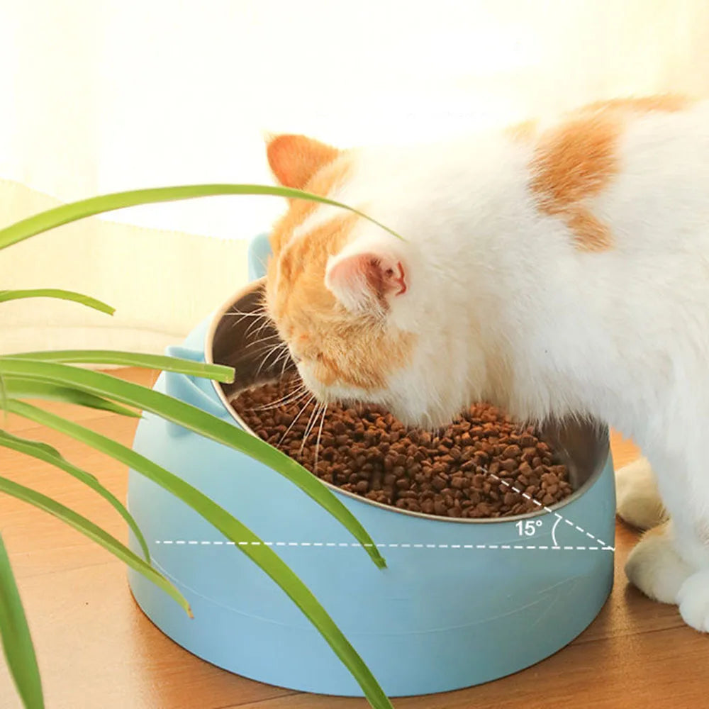 smart pet feeder
 Tilted Pet Bowl Non-Slip Raised Cat Dog Feeder
