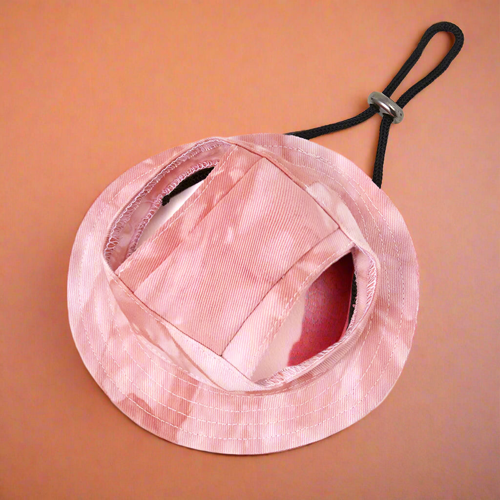 tangerine Adjustable Tie-Dye Dog Hat with Ear Holes
