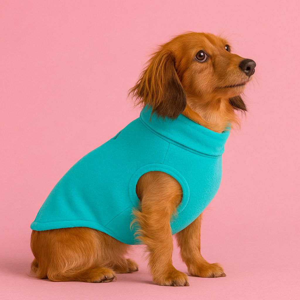 teal dog vest for cold and winter walks
