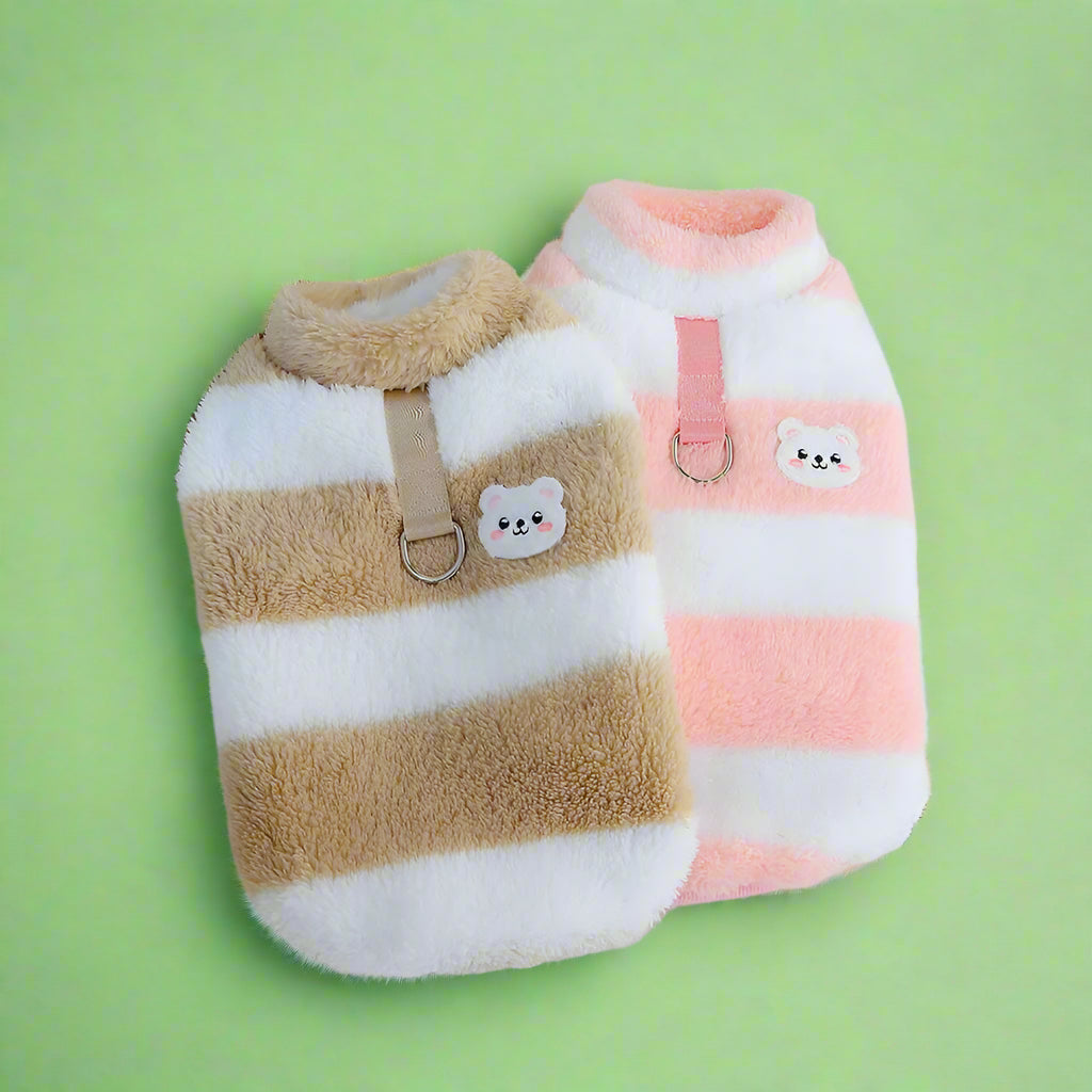 winter clothes for pets Warm Fleece Pet Sweater for Small Dogs & Cats 

