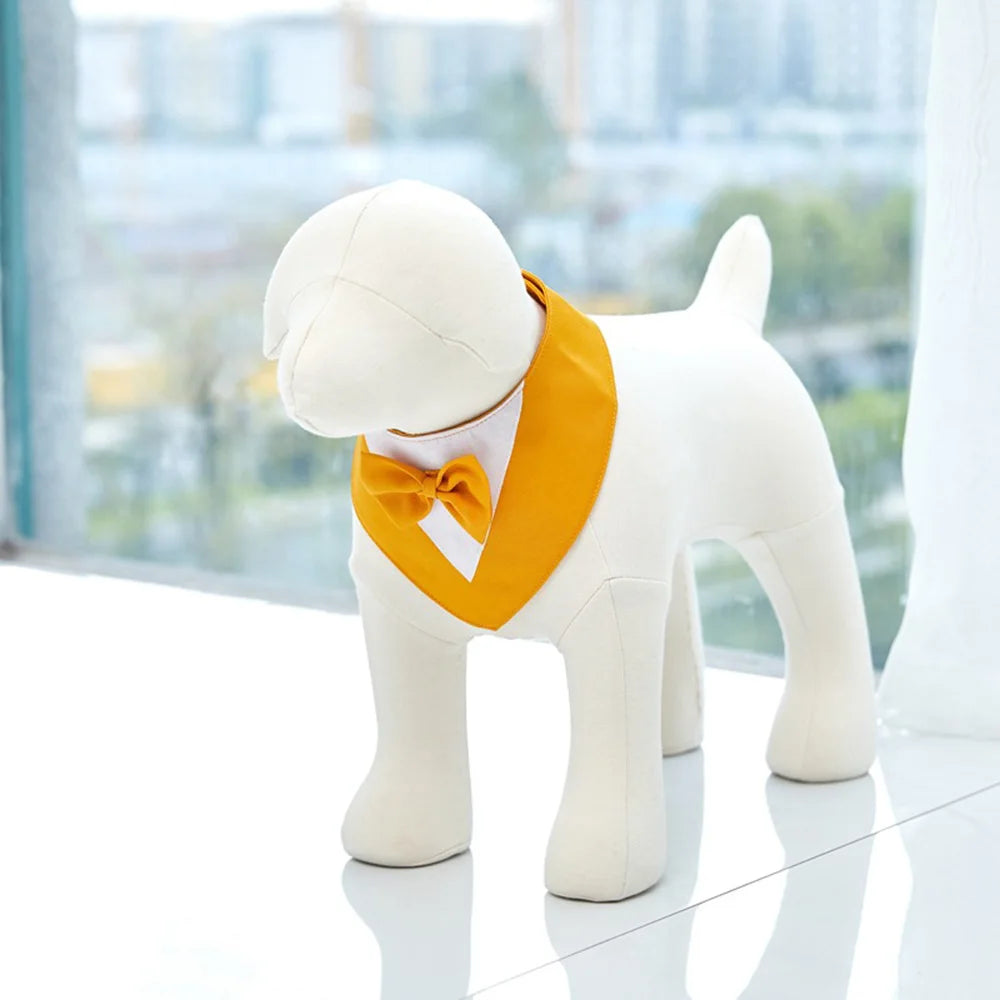 yellow Formal Dog Bow Tie Collar for Weddings & Parties