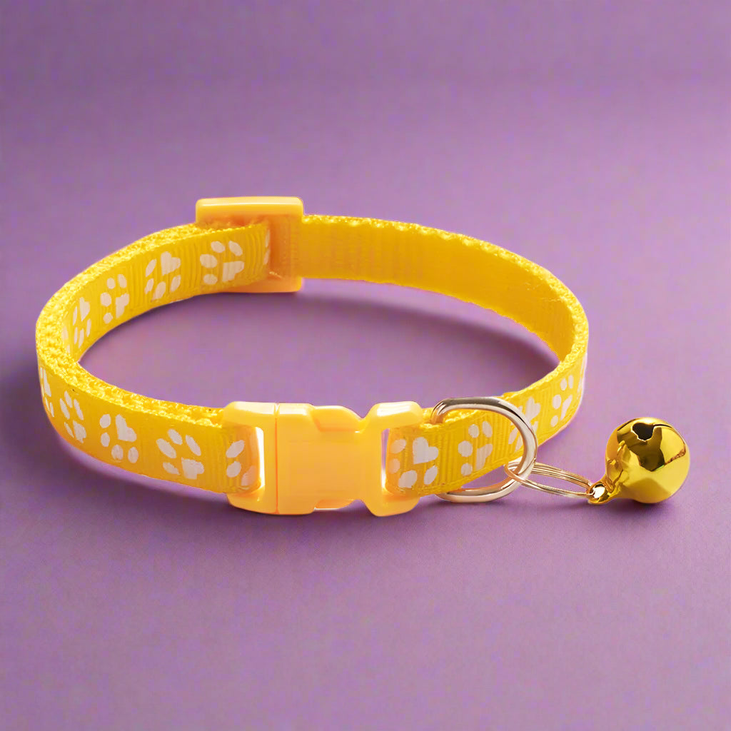 yellow Kitten Collar with Bell – Adjustable and Safe Fit